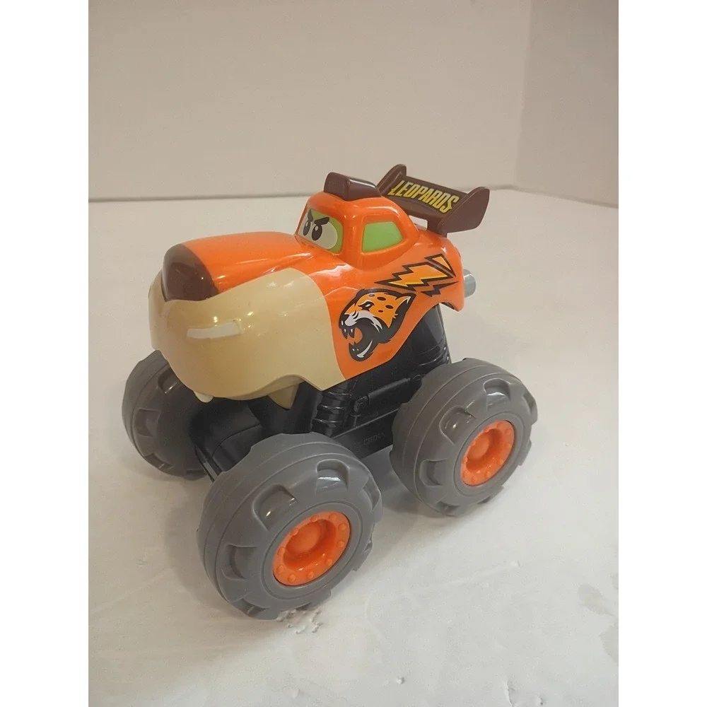 Chomp Squad Leopards Monster Truck Toy Orange Leopard Chomping Action Vehicle